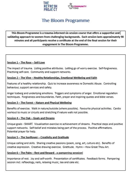 The Bloom Programme – 6 Weeks – TRP